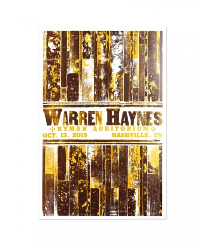 $9.60 Warren Haynes October 2015 Nashville TN Event Poster Decor