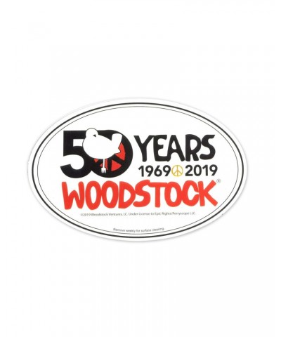 $3.90 Woodstock 50th Anniversary Logo Oval Magnet Decor