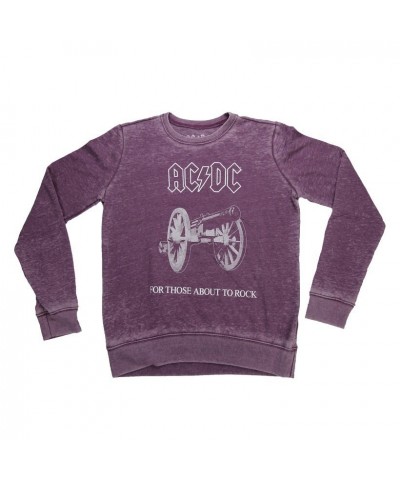 $7.65 AC/DC Women's Vintage For Those About To Rock Crew Neck Fleece Outerwear